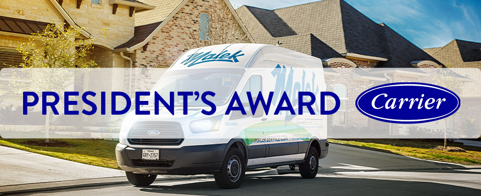 Malek Service Company Wins Carrier’s 2021 President’s Award
