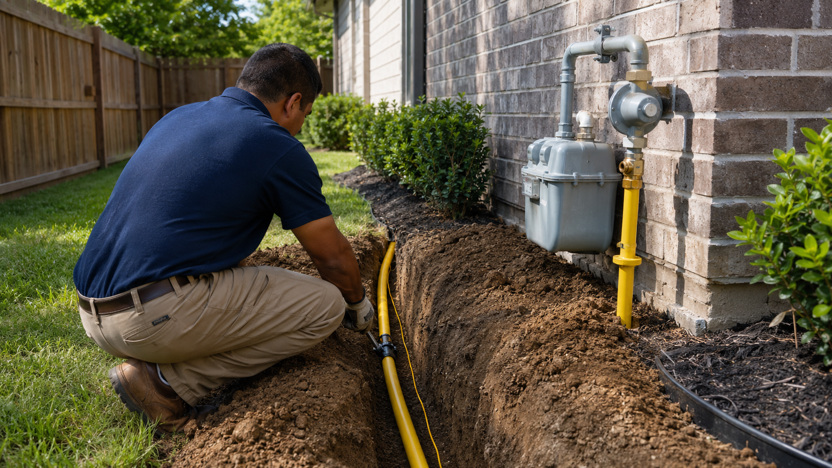Malek plumber evaluating residential gas piping and appliance connections