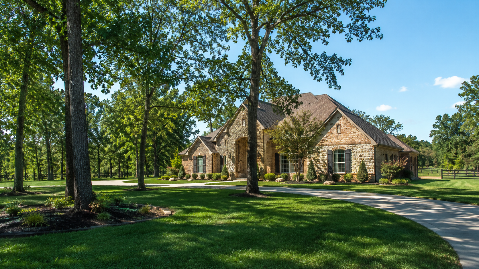 Residential landscape in Hockley Texas
