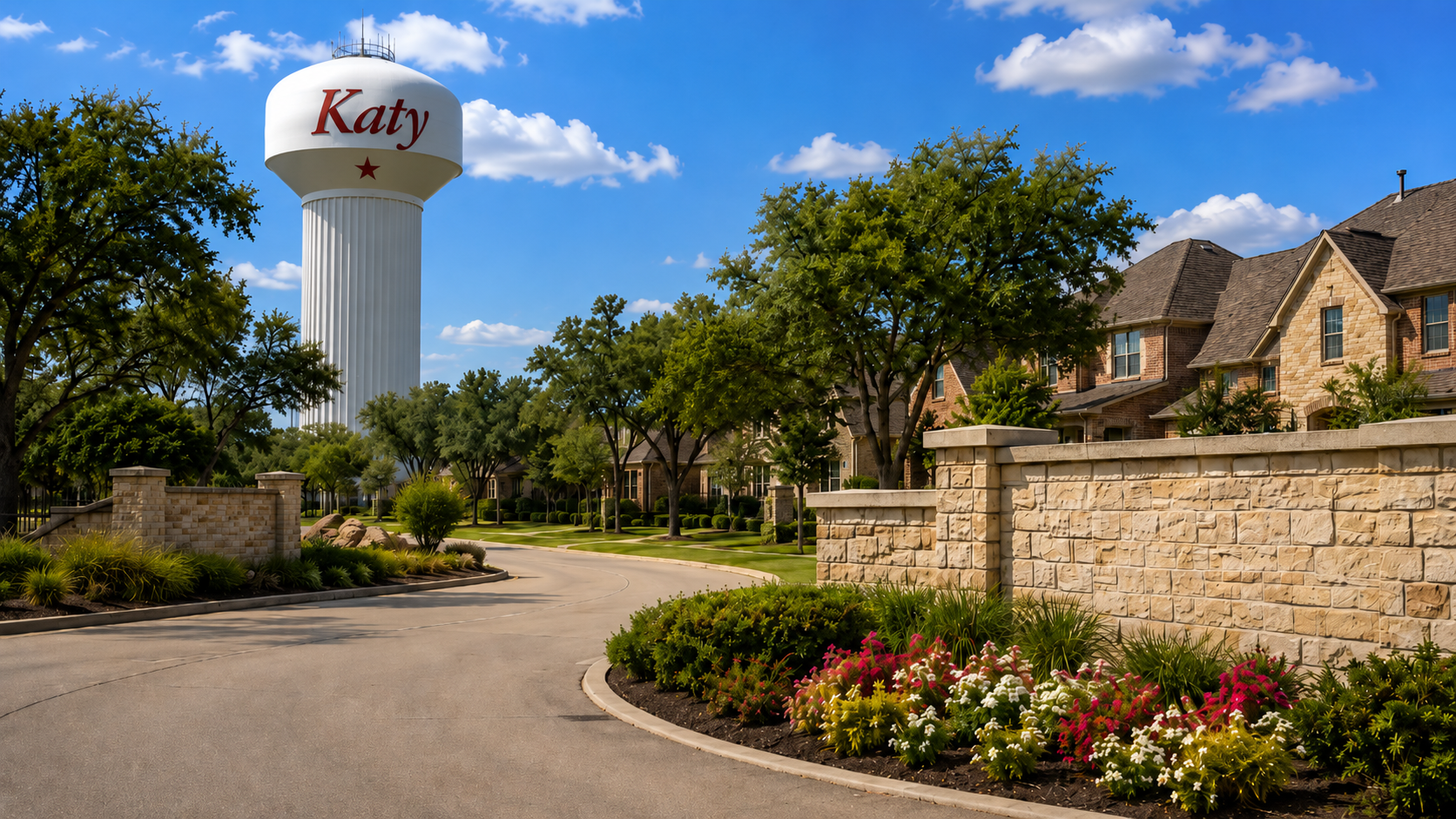 Residential neighborhood representing the Katy, Texas service area