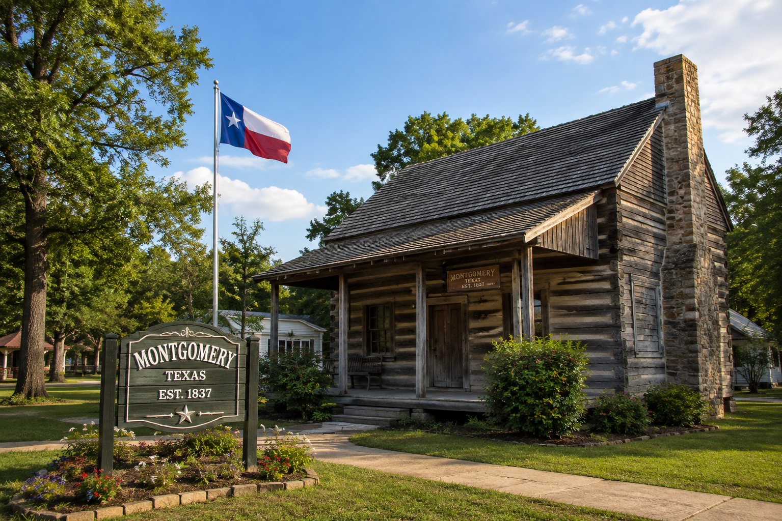 Historic community setting in Montgomery Texas