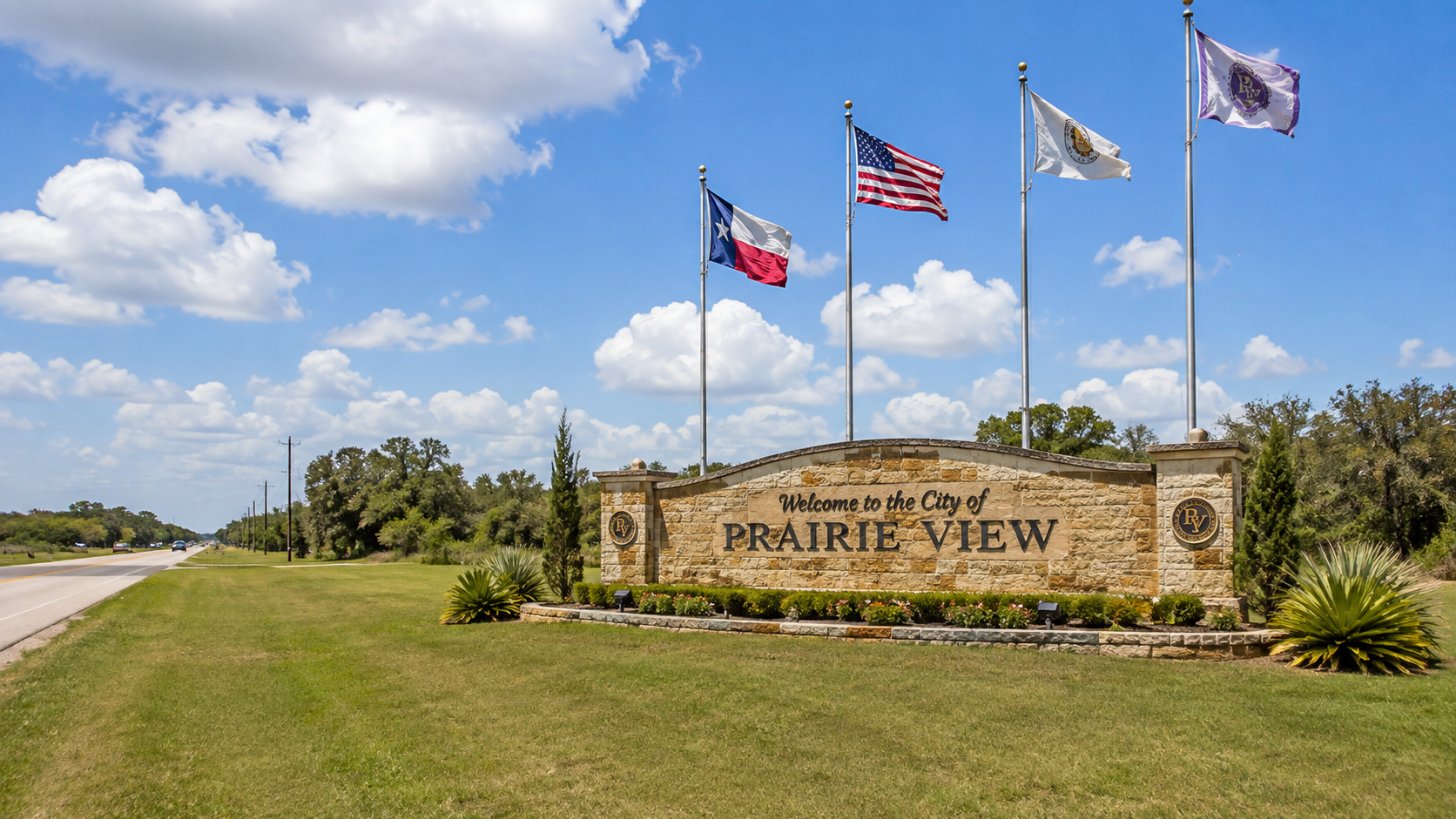 Prairie View Texas entrance and community landscape